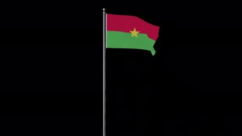 Burkina Faso National Flag Waving in Wind