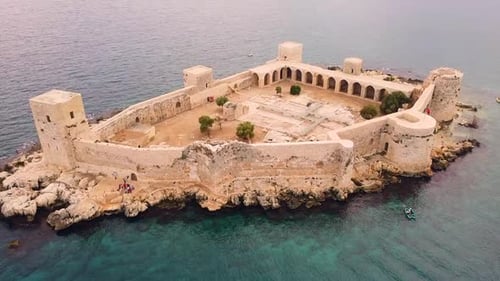 Aerial Footage of Kizkalesi Fortress