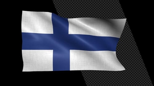 Realistic Waving Finnish Flag Animation