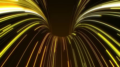 Gold Lights Digital Tunnel
