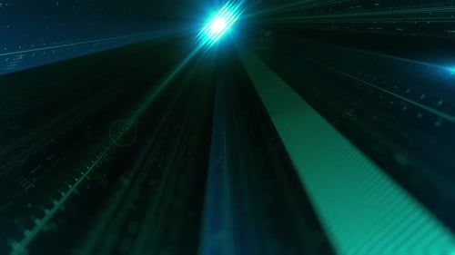 Images d'un tunnel numérique futuriste en boucle