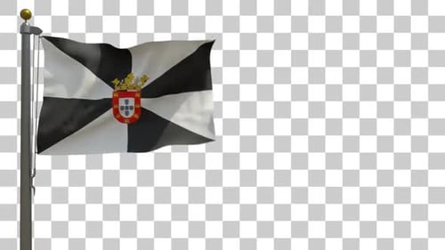 Realistic Animated Ceuta Flag Waving on Transparent Background