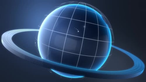 4K 3D Globe Background Blue Seamless Loop