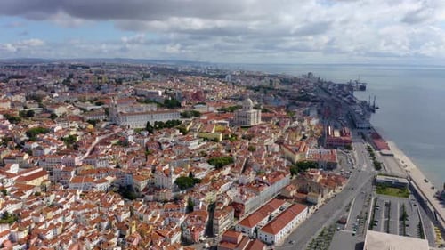 Lisbon from the sky. Aerial view of Lisbon, Portugal.