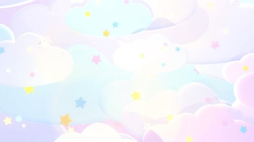 Dreamy Pastel Clouds and Stars Animated Background