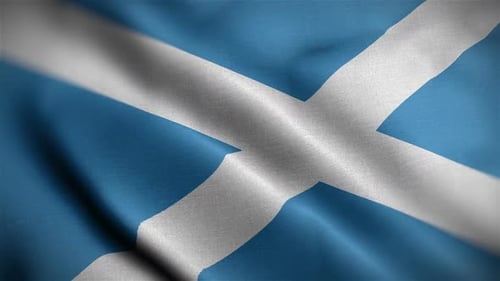 Seamless Loop of Waving Scotland National Flag