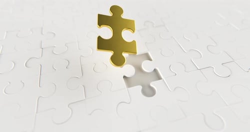 Golden Puzzle Piece - 4K