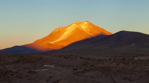 Timelapse Sunrise Ollague Volcano Bolivia