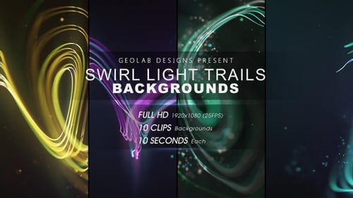 Abstract Swirling Light Trails Background Animation Pack