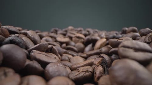Close-Up of Pile of Roasted Coffee Beans