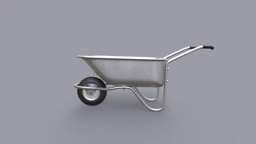 Wheelbarrow 3D Object Rotating Loop