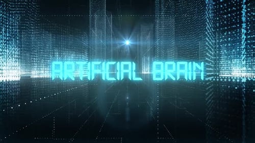 Skyscrapers Digital City Tech Word Artificial Brain