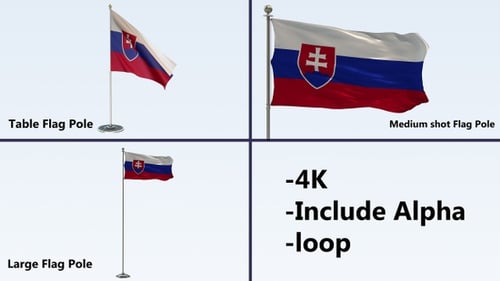 Flaggenmast-Set mit 4K-Schlaufen