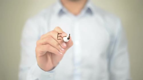 Writing Email Marketing on Clear Surface