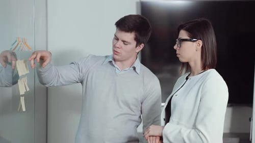 Team of Project Managers Checking Workflow on Agile Board