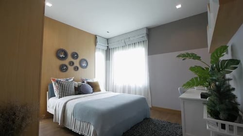 Bright Bedroom Interior with Modern Design