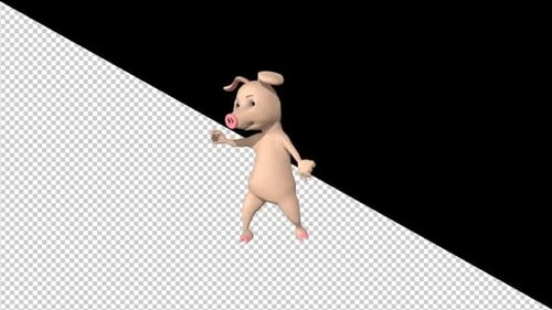 Cute Cartoon Pig Character Dances Seamlessly in 3D Animation