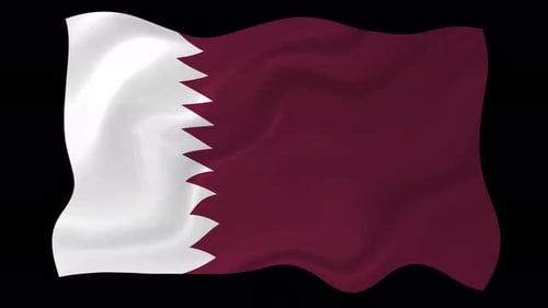 Realistic Waving Flag of Qatar