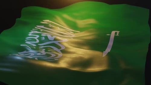 Saudi-Arabien-Flagge mit niedrigem Winkel