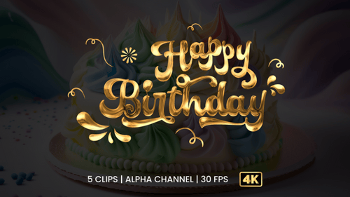 Happy Birthday Text Animation