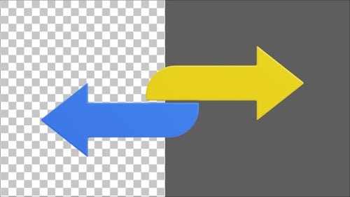 3D Double Arrow Direction | Alpha Channel