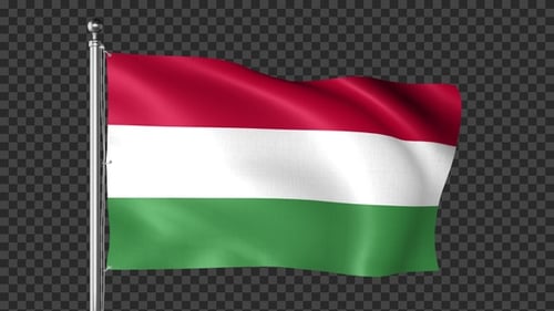 Hungary Flag Waving Seamlessly Looping Video