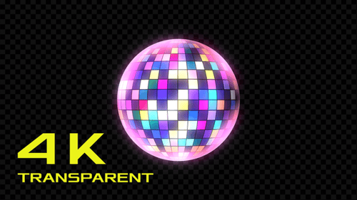 Rotating Retro Disco Ball with Colorful Lights