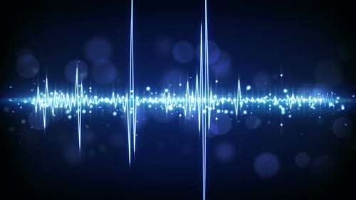Blauer Audio-Wellenform-Techno-Hintergrund, schleifbar, 4k