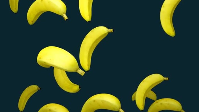 Realistic Peeled and Whole Bananas Falling Animation, Elements Motion ...