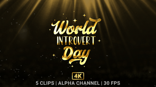 Animated Golden Text Reveal for World Introvert Day