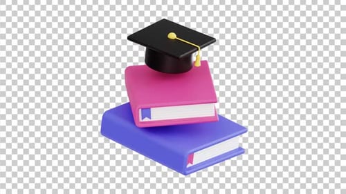 3D Animated Graduation Study | Alpha Channel