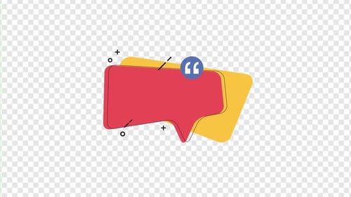 Animated Quote Box with Speech Bubble and Flat Design Elements