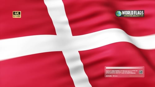 Realistic Waving Flag of Denmark for National Events