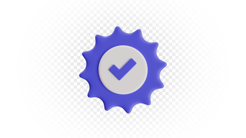 Modern 3D Animated Checkmark Badge for Verification