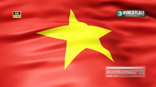 Waving Vietnam National Flag Animation