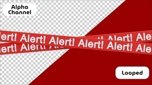 Fitas de aviso de alerta 3D cruzadas | Alpha Channel