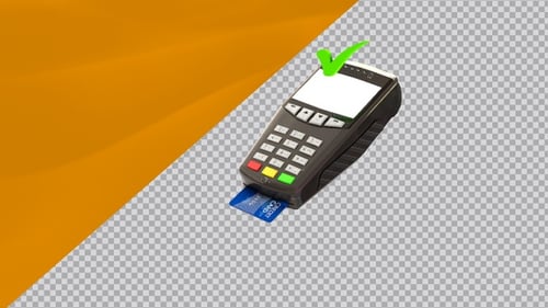 Credit Card Payment Transaction Success on POS Terminal Animation