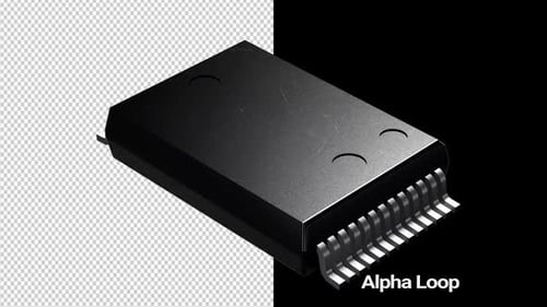 Rotating Black Micro IC Chip Loop