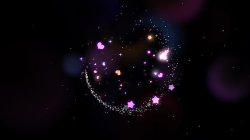 Éclats et étoiles rougeoyants