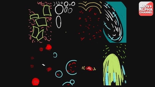 Abstract Colorful Sketch Transitions and Action FX Elements