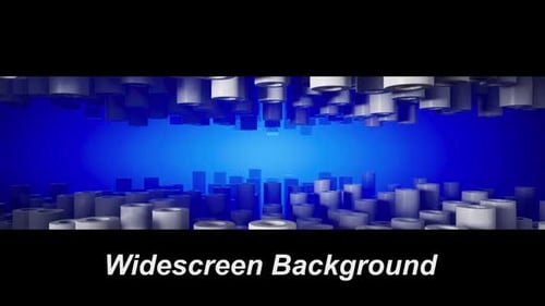 Weißes Zylindermuster mit blauer Beleuchtung - abstraktes 3D-Design