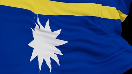 The Nauru with alpha channel waving in the wind in slow motion