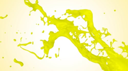Animated Yellow Green Fluid Splash Transition with Alpha Channel