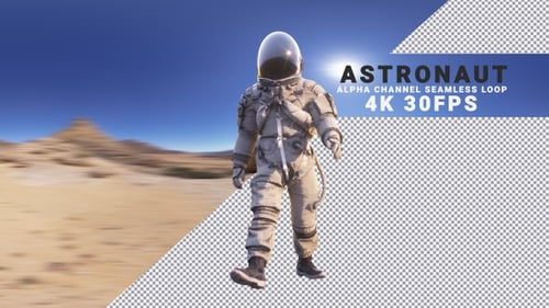 Walking Astronaut Alpha-Kanal