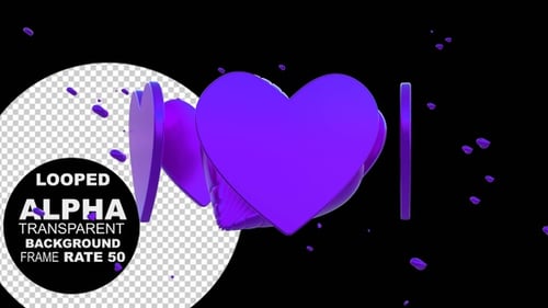 Valentines Day Background Purple Loop Alpha