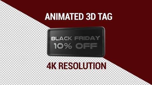 Black Friday Tag 3d Animation Loop