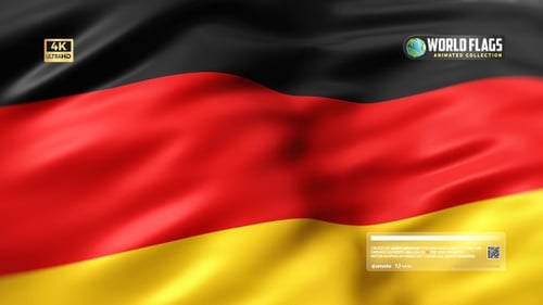 Realistic German Flag Waving Seamless Loop