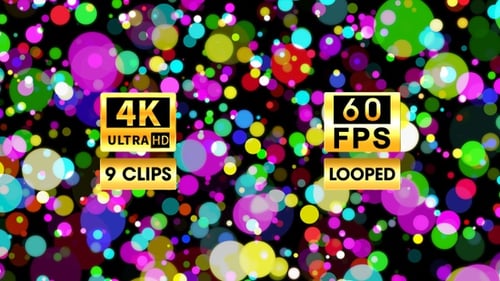 Colorful Floating Bokeh Particles Overlay Loop Background