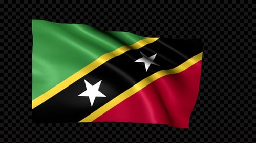 Animated Waving Saint Kitts and Nevis Flag Loop