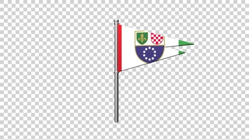 Animated Pennant Flag Unfurling and Waving